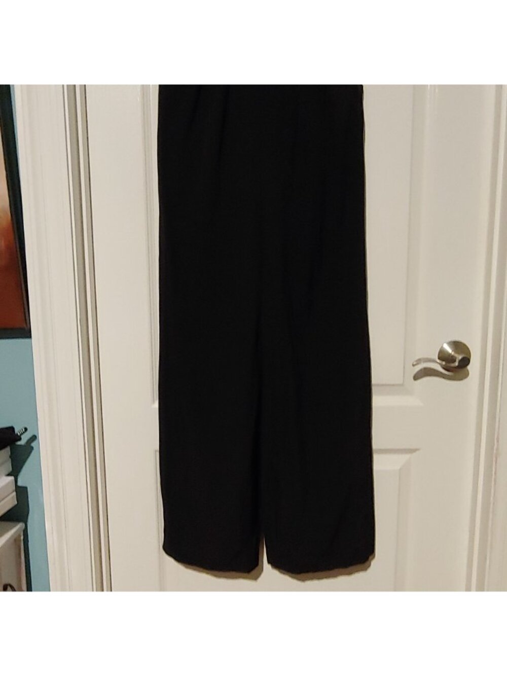 Halara Black Wide Leg Jumpsuit Pleated Palazzo Stretch Travel Casual Shapewear - Picture 5 of 10